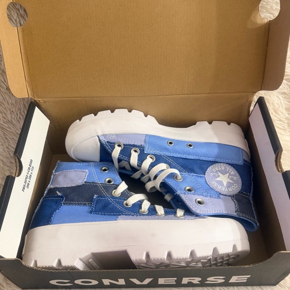 Converse Chuck Taylor All Star Hi Lugged Sneaker In Denim Patchwork - NIB - Picture 12 of 14